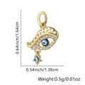 Ciondolo occhio del diavolo in oro con smalto blu e zirconi alto 1,64 cm di altezza - Stile 8