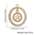 Collana dorata con ciondolo a stella rotonda con zirconi bianchi e design a strati sottili - Motivo Contorno Stella (Stile 11) / Solo ciondolo