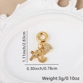 Detailed macro shot of 18k gold plated anchor cross heart charm with zircon inlay - Anchor Cross Heart Combo (1603) / Anchor
