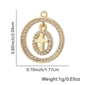 Collana con ciondolo a croce dorata con doppio anello in zirconi e dimensioni - Motivo Croce Incastonata (Stile 13) / Solo ciondolo