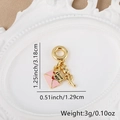 Macro detail of 18k gold plated love letter envelope pendant with pink enamel accents - Envelope Rose Flower Combo (1603) / Love Letter