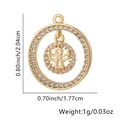 Collana con ciondolo angelo a doppio cerchio dorato con pietre di zirconia cubica - Motivo Angelo Alato (Stile 15) / Solo ciondolo