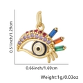 Ciondolo malocchio dorato con zirconi multicolore micro pavé di alta qualità - Stile 15