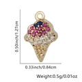 Ciondolo gelato con zirconi blu e rosa su finitura dorata per i braccialetti - Solo ciondolo / Gelato-Multicolore