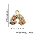 Ciondolo arcobaleno con zirconi colorati e misure della base in oro - Solo ciondolo / Arcobaleno a U-Multicolore