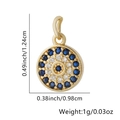 Ciondolo occhio del diavolo con zirconi blu e finitura oro, 1,24 cm per 0,98 cm - Stile 17