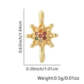 Golden sunburst star pendant with colorful zircon stones, dimensions 1.64cm by 1.01cm - Hexagram Style (Style 1)
