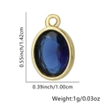 Ciondolo ovale con pietra blu e cornice dorata da 1,42cm per creazione di gioielli - Ovale - Blu
