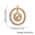 Pendente dorato circolare con aquila e zirconi brillanti con dimensioni indicate - Motivo Rilievo Aquila (Stile 20) / Solo ciondolo