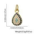 Ciondolo occhio del diavolo dorato a goccia con zirconi colorati e altezza di 1,27 cm - Stile 19