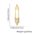 Gold safety pin pendant with micro-pave zircons for DIY jewelry making 32.5mm length - Safety Pin Style (Style 3)