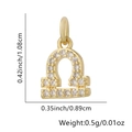 Gedetailleerde afmetingen voor de gouden Weegschaal hanger met zirkonia inleg - Alleen Hanger (Zonder Ketting) / Weegschaal