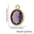 Ciondolo ovale in cristallo viola placcato oro da 1,42 cm per la creazione di gioielli - Ovale-Viola