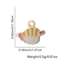 Ciondolo a forma di pesce sushi in smalto dorato, dimensioni 1,18 cm per 1,47 cm - Solo ciondolo / Conchiglia-Multicolore