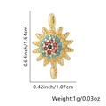 Copper starburst pendant with multi-color zircons measuring 1.64cm height and 1.07cm width - Colorful Sun Style (Style 4)