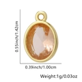 Ciondolo ovale con gemma champagne e cornice dorata con dimensioni per gioielli fai da te - Ovale-Arancione