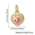 Pendaglio a cuore dorato con occhio in smalto rosa e micro-intarsi di zirconi - Stile 21