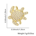 Golden turtle pendant with clear zircon micro-paving for DIY jewelry making - Turtle Style (Style 7)