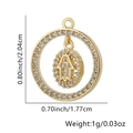 Ciondolo mano di Hamsa dorato con zirconi incastonati e altezza di 2,04 cm - Motivo Mano di Fatima (Stile 25) / Solo ciondolo
