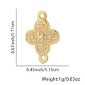 Gold-plated star flower jewelry connector with pavé zircon stones and dual loops - Cross Petal Style (Style 8)