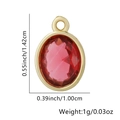 Pendente ovale in pietra rossa sfaccettata con montatura in metallo dorato per gioielli - Ovale-Rosso