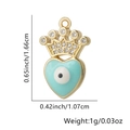 Ciondolo a cuore malocchio blu chiaro con corona e intarsio in zircone bianco - Stile 27