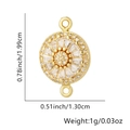 Golden sunflower zircon pendant connector with dimensions 1.99cm by 1.30cm for DIY jewelry - Sunflower Style (Style 11)