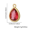 Ciondolo a goccia con cristallo rosso e cornice dorata per creazione gioielli - Goccia-Rosso