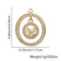 Collana con ciondolo a farfalla dorata con zirconi bianchi e misure del prodotto indicate - Motivo Farfalla (Stile 30) / Solo ciondolo