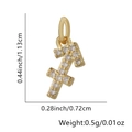 Gouden Boogschutter bedel met micro-ingelegde zirkoon en afmetingsdetails - Alleen Hanger (Zonder Ketting) / Boogschutter