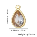 Ciondolo a goccia in zircone placcato oro 1,46 cm per creazione gioielli fai-da-te - Goccia-Bianco