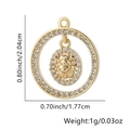 Pendente circolare d'oro con rilievo testa di leone e zirconi con dimensioni di 2,04 cm - Rilievo Testa di Leone (Stile 32) / Solo ciondolo