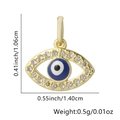 Ciondolo malocchio dorato con smalto blu e cristalli di zirconia cubica micro-pave - Stile 32