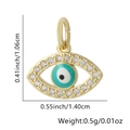 Ciondolo occhio del male dorato con centro turchese e zirconi bianchi da 1,40 cm - Stile 33