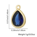 Ciondolo a goccia in cristallo blu con bordo dorato, altezza 1,46 cm mostrata - Goccia-Blu