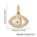 Ciondolo malocchio rosa placcato oro con bordo in zirconi per creazione di gioielli - Stile 35