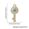 Ciondolo a chiave occhio greco dorato con zirconi colorati e misure dettagliate - Stile 37