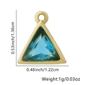 Ciondolo a triangolo blu con bordo dorato e misure per creazione di gioielli - Triangolo-Blu Lago