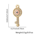 Ciondolo a chiave con occhio del male rosa placcato oro e zirconi micro-pavé - Stile 39
