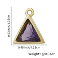 Ciondolo a triangolo dorato con cristallo viola e misure dettagliate incluse - Triangolo-Viola