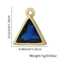 Ciondolo a triangolo in cristallo blu con bordo in rame dorato per gioielli fai-da-te - Triangolo-Blu