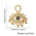 Ciondolo occhio del male dorato con zirconi blu, dimensioni 1,67 cm per 1,52 cm - Stile 43