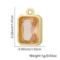 Ciondolo vintage francese a cuore in zircone champagne con cornice dorata e misure - Quadrato / Arancione
