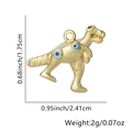 Ciondolo a forma di dinosauro dorato con malocchio blu e zircone verde, misura 2,4 cm - Stile 45
