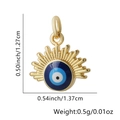 Ciondolo occhio del male dorato con zircone blu e misure, larghezza 1,37 cm - Stile 47 Nero