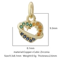 Ciondolo a cuore dorato con zirconi colorati ed elemento ad anello planetario - Stile Cuore Anello Pianeta Multicolore (Zirconia Multicolore Stile 16)