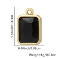 Ciondolo minimalista con gemma nera e cornice dorata, altezza 1,47 cm e peso 1 g - Quadrato / Nero