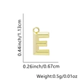 Ciondolo a forma di rombo con lettera E in oro lucido con misure dimensionali - Solo ciondolo / Oro 18K-E