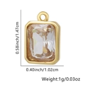 Pendente cuore in oro e zircone con cristallo rettangolare e dimensioni precise - Quadrato / Bianco