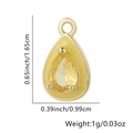 Pendente vintage a goccia placcato oro con zircone giallo e misure del prodotto - Goccia d'acqua / Giallo
